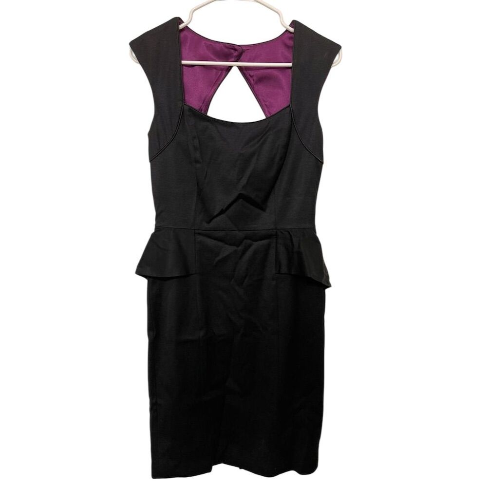 White House Black Market Women's Peplum Dress Black Size 4 Knee Length